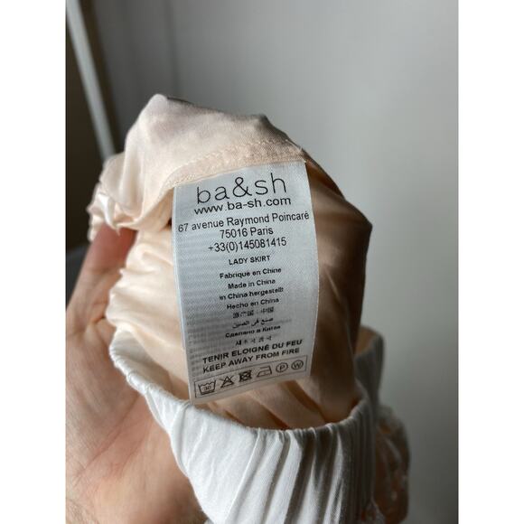 ba&sh Jupe Anira Cutout Skirt Women's Medium A-Line Midi Quiet Luxury Cotton - Picture 6 of 8